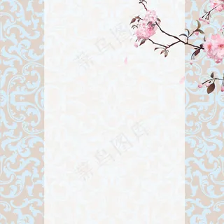 古风花纹纹理平面广告