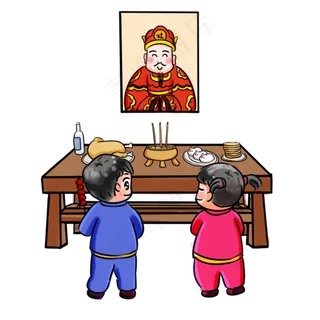 2019新年过年系列卡通手绘Q版祭祖,免抠元素