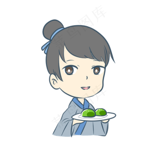 清明节之拿着青团的男子