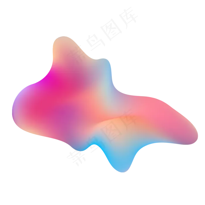 不规则图形彩色渐变流体设计素材,免抠元素(1000*1000px 150 dpi )