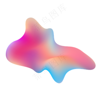 不规则图形彩色渐变流体设计素材,免抠元素