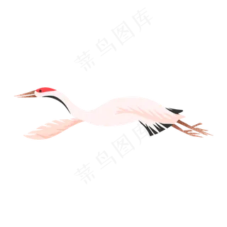 中国风卡通山水仙鹤鸟类