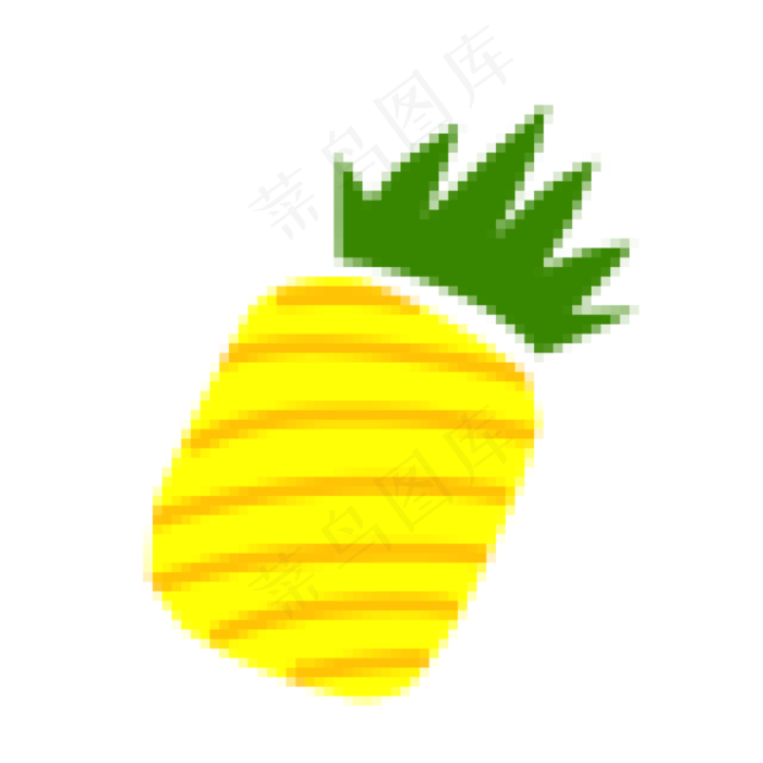 夏日清爽像素风黄色菠萝(2000X2000(DPI:300))psd模版下载
