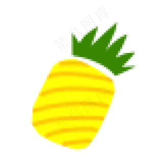 夏日清爽像素风黄色菠萝