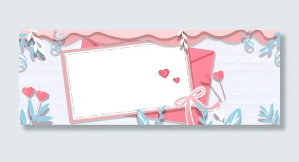 春天粉色蝴蝶结信封边框 春天粉色蝴蝶结信封边框