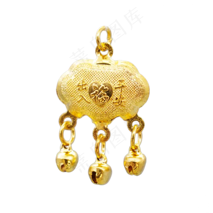 金色金锁挂饰,免抠元素(3000*3000px 300 dpi )