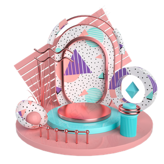 孟菲斯风格通用电商展台