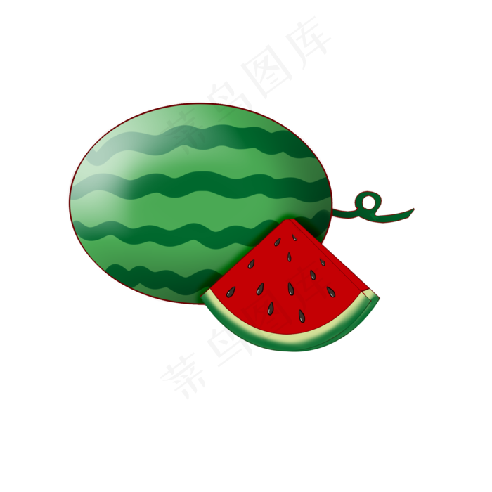 手绘西瓜水果插画