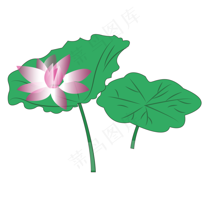 绿色的生态荷叶免抠图(2000*2000px 300 dpi )ai矢量模版下载