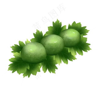 青团节令小吃手绘装饰,免抠元素