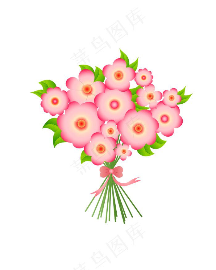矢量手绘卡通花束(4167*5208px 300 dpi )ai矢量模版下载
