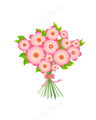 矢量手绘卡通花束