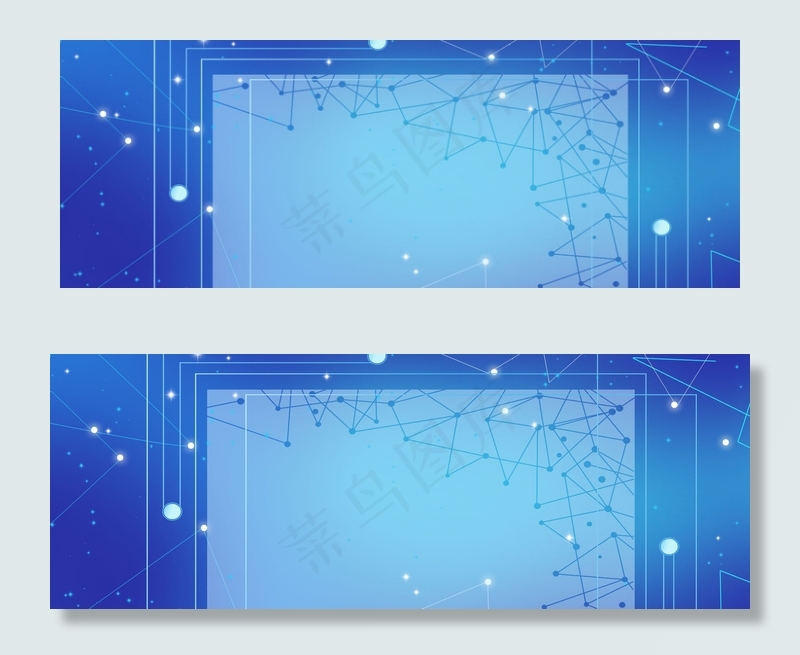 蓝色科技渐变边框光晕纹理banner