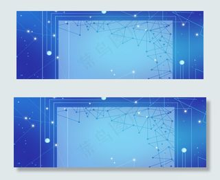 蓝色科技渐变边框光晕纹理banner
