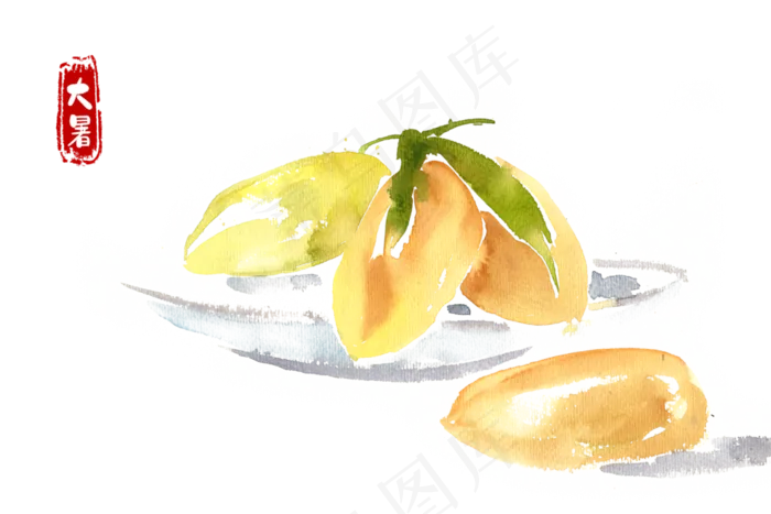 大暑盘中的木瓜(7087X4724(DPI:300))psd模版下载