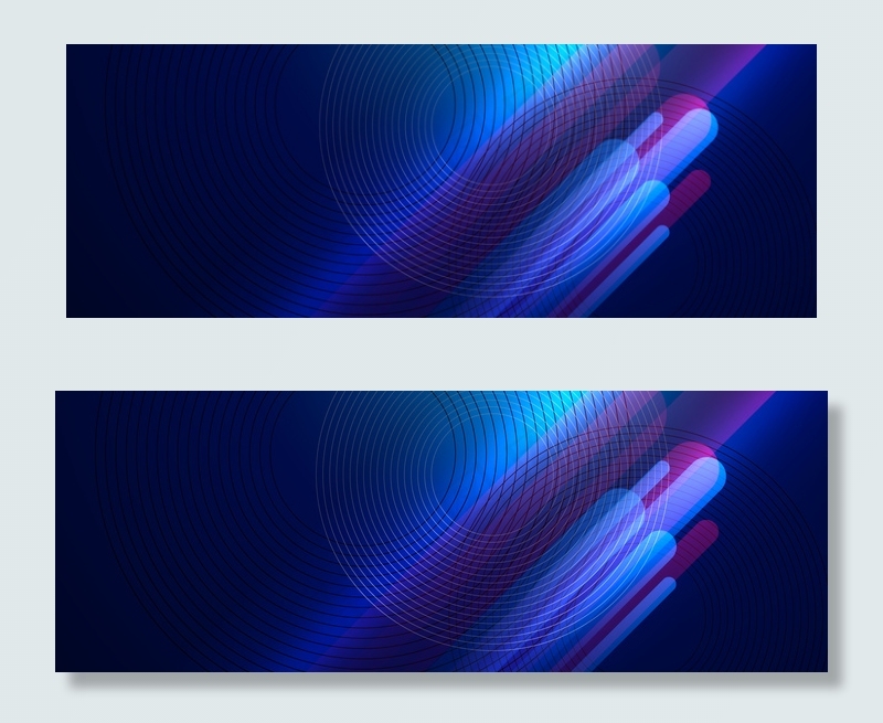 蓝色商务科技线条光线banner背景