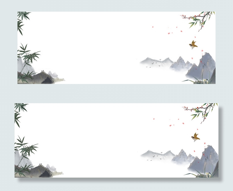中国风山水简约背景banner