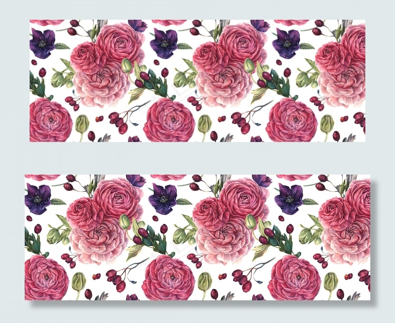 手绘素雅印花底纹背景