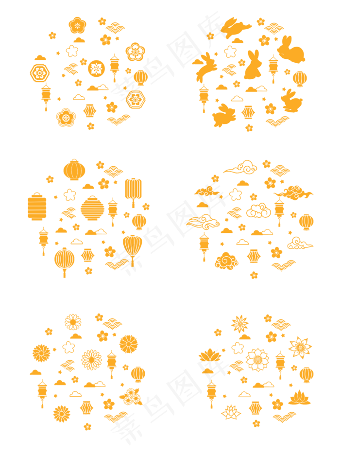 中秋月饼包装底纹元素(1024X1369(DPI:300))psd模版下载