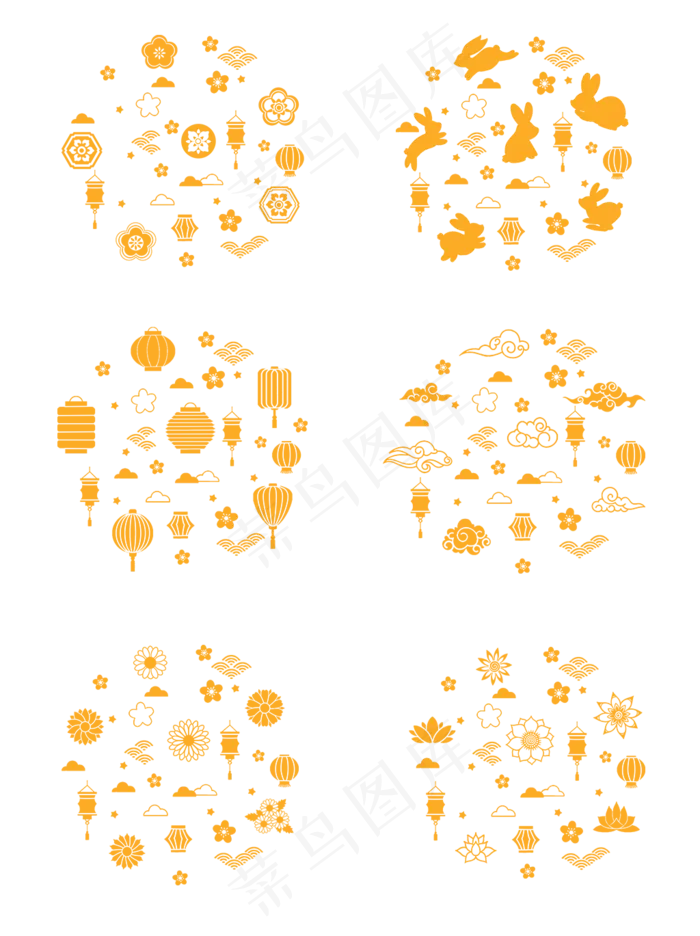 中秋月饼包装底纹元素(1024X1369(DPI:300))psd模版下载