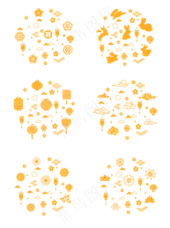 中秋月饼包装底纹元素