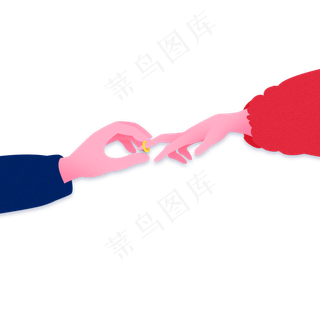 情人节一对情侣的手免抠图