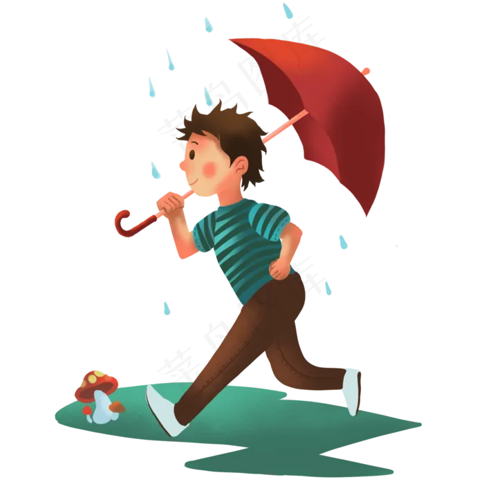 谷雨撑伞节气下雨