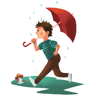 谷雨撑伞节气下雨