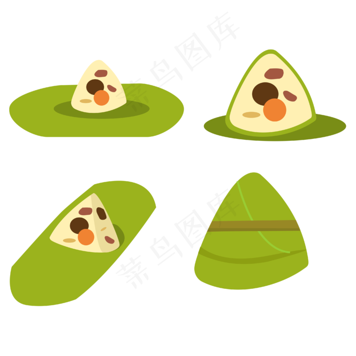 卡通矢量端午粽子