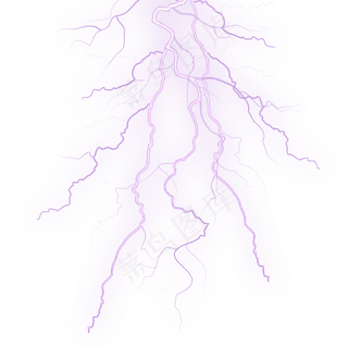 紫色闪电矢量,免抠元素