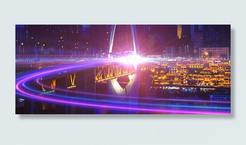 未来城市科技信息技术背景海报