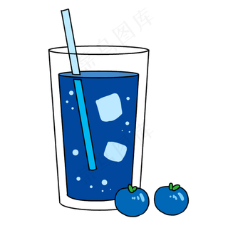 蓝色水果图案插图