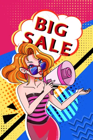 波普风促销的金发女郎