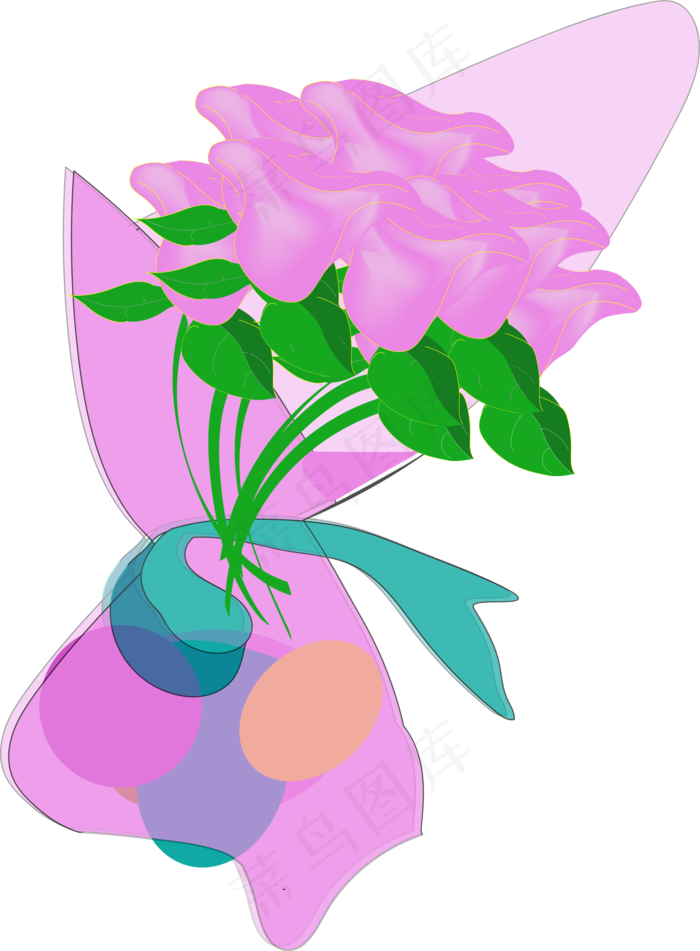 ai矢量化花束图案