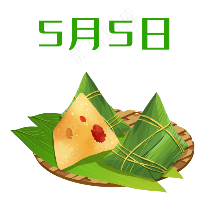 端午节粽子手绘装饰图(3000X3000(DPI:300))psd模版下载