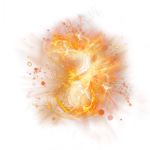光芒层次火焰倒计时数字3