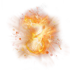 光芒层次火焰倒计时数字3