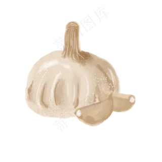 水彩小清新蔬菜调料大蒜