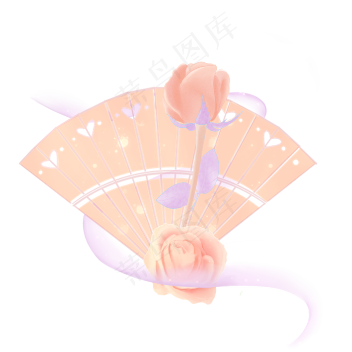 情人节粉色花叶装饰