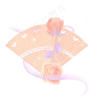 情人节粉色花叶装饰