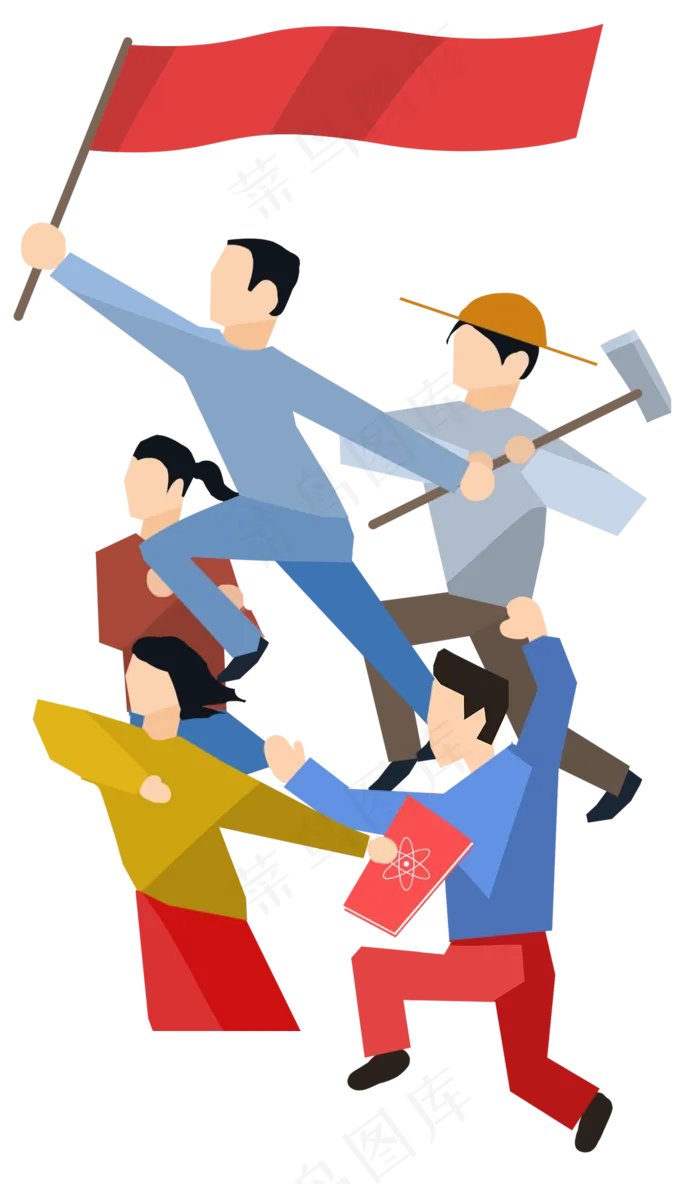 青年旗帜前进(1094X1850(DPI:300))psd模版下载