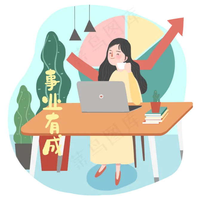 事业有成白领心愿祝福,免抠元素(3500*3500px 300 dpi )psd模版下载