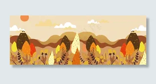 世界森林日之秋天橙黄色的森林