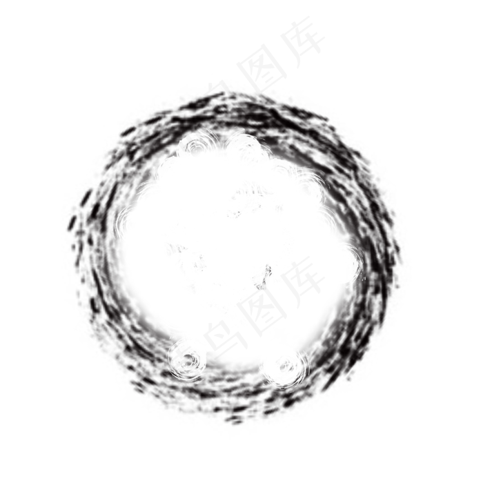 黑色笔触墨圈(2000X2000(DPI:300))psd模版下载