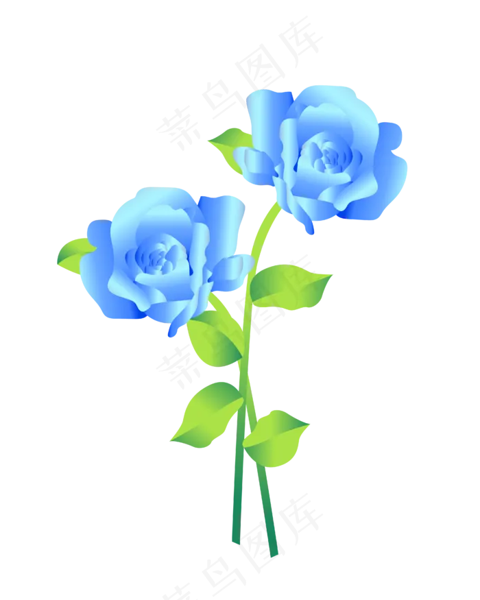 蓝色的玫瑰(2000X2000(DPI:300))ai矢量模版下载