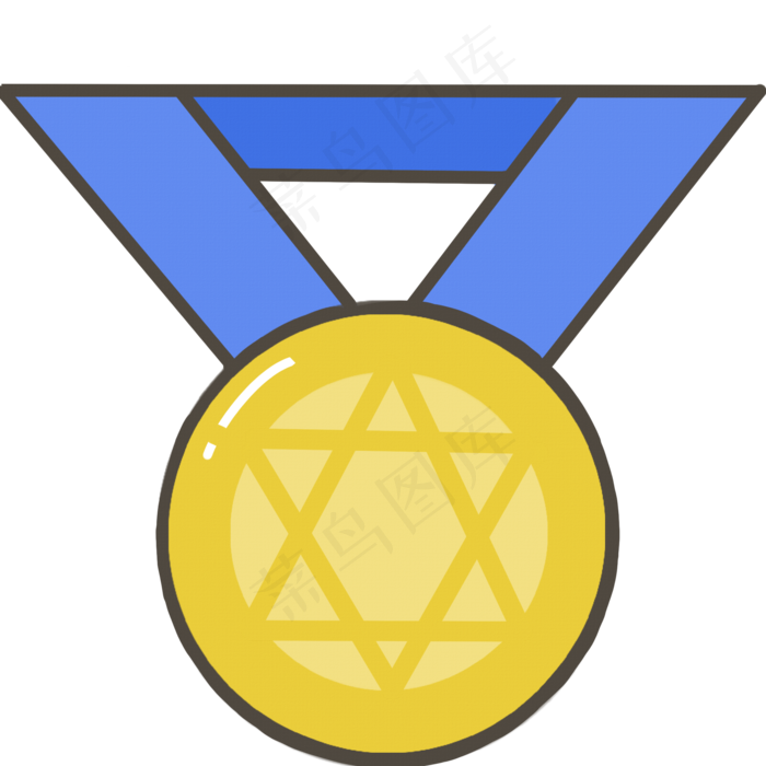 五四青年节奖牌手绘免抠素材