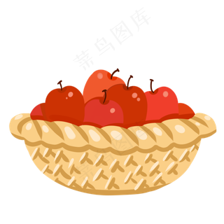 一筐苹果手绘卡通,免抠元素