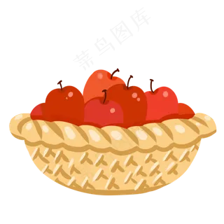 一筐苹果手绘卡通,免抠元素