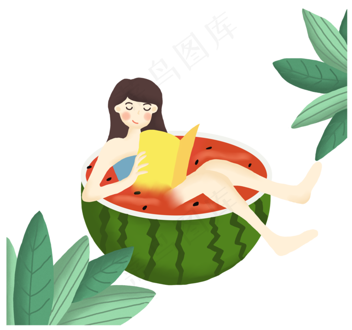 24节气夏天大暑女孩