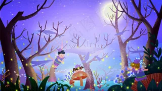 通用-治愈美景紫色仲夏夜精灵